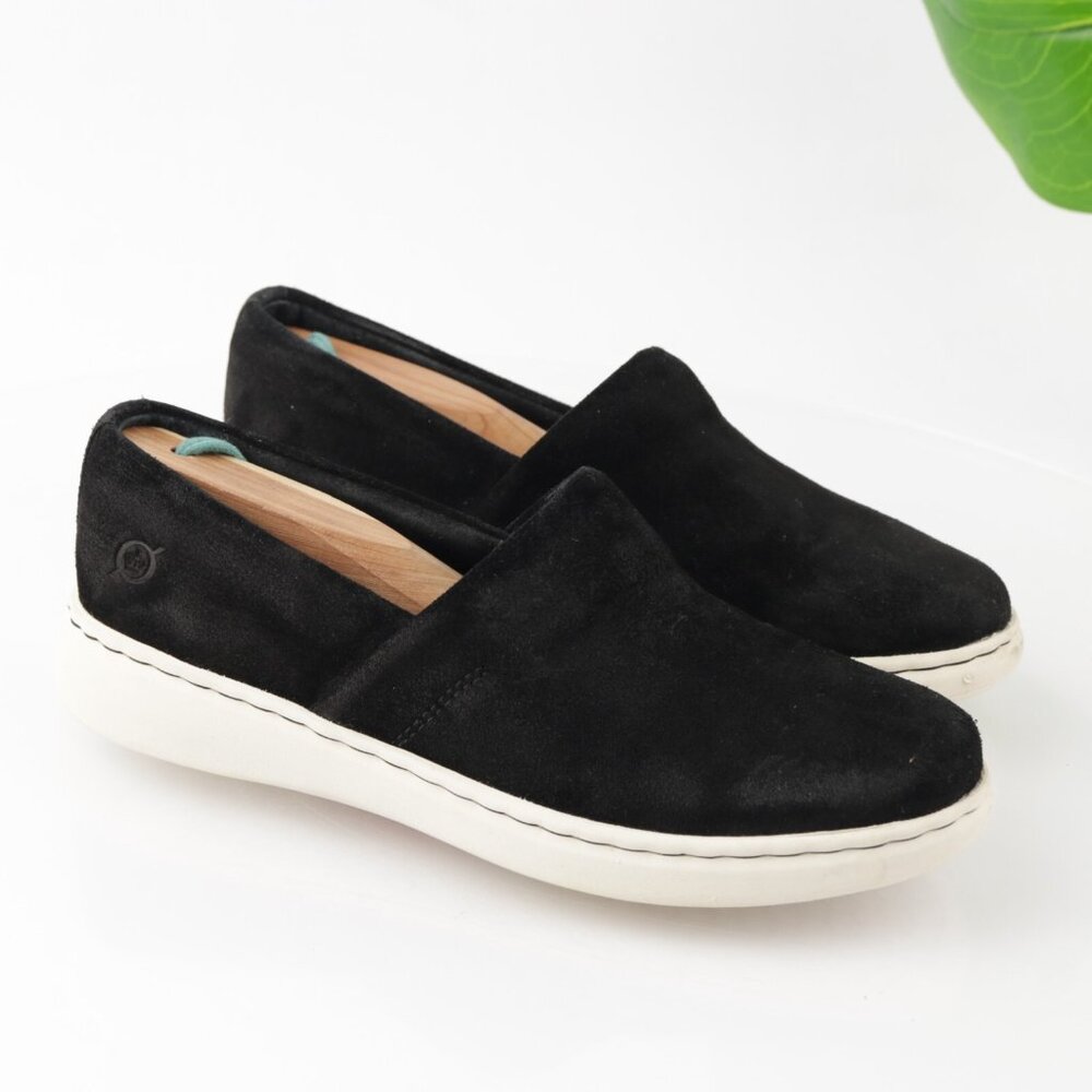 Born Womens Judy Slip On Shoes‎ Size 7 Black Suede Flats Loafers Casual Comfy - Picture 11 of 11
